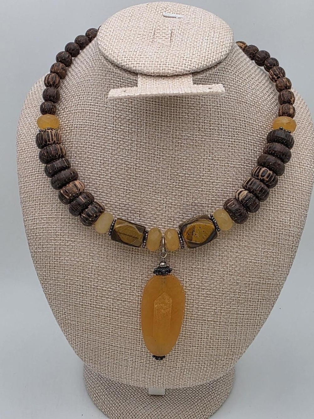 Silpada Honey Jade Tigers Eye Retired Necklace & Bracelet Set